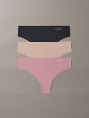 Calvin Klein | Invisibles Thongs 3 Pack | Black/ Cedar/ Soft Mauve