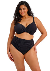 Elomi | Plain Sailing Wrap Front Plunge Bikini Top | Black