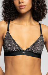 Puma | Animal Mesh Triangle Bralette | Black Combo