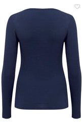 Pour Moi | Second Skin Thermal Long Sleeve Top | Navy