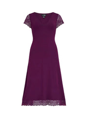 Pour Moi | Bamboo Jersey Lace Hidden Support Midi Chemise | Plum