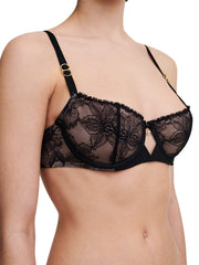 Chantelle | Orchids Half-Cup Balcony Bra | Black