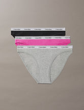 Calvin Klein | Icon Logo 3 Pack Bikini Briefs | Black/ Grey/ Orchid