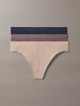 Calvin Klein | Bonded Flex Seamless Thongs 3 Pack | Shoreline/ Cedar/ Sparrow