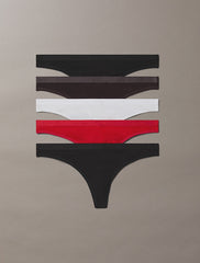 Calvin Klein | Icon Logo Thongs 5 Pack | Black/ Adrenaline Rush/ Dark Be