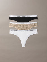 Calvin Klein | Icon Logo 3 Pack Brazilians | Black/ Classic White/ Animal Mirror