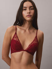 Calvin Klein | CK Black Floral Lace Lightly Lined Plunge Bra | Fall Berry