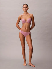 Calvin Klein | Perfectly Fit Lace Push Up Plunge Bra | Soft Mauve
