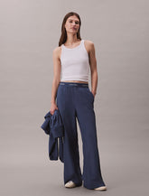 Calvin Klein | Performance Wide Leg Tracksuit Bottoms | Dark Denim