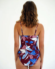 Moontide | Botanica Twist One Piece Swimsuit | Maroon