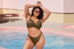 Elomi | Sunset Shimmer Plunge Bikini Top | Gold Rush