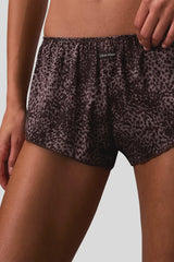 Calvin Klein | Satin Boy Shorts | Tidal Animal Botanical Brown