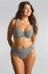 Panache | Olivia Midi Gather Bikini Bottoms | Black Gingham
