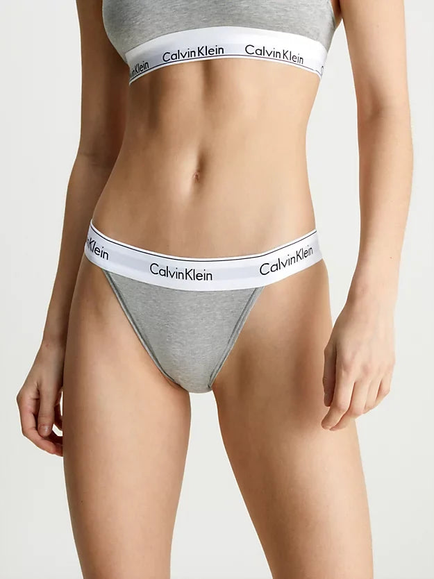Calvin Klein | Modern Cotton High Leg Tanga | Grey