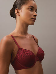 Calvin Klein | Sheer Marquisette Demi Bra | Syrah