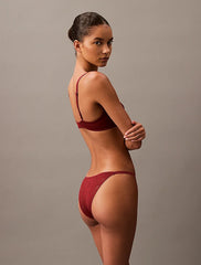 Calvin Klein | Sheer Marquisette High Leg Tanga | Syrah