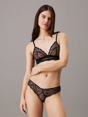 Calvin Klein | CK Instinct Sheer Lace Brazilian Briefs | Black