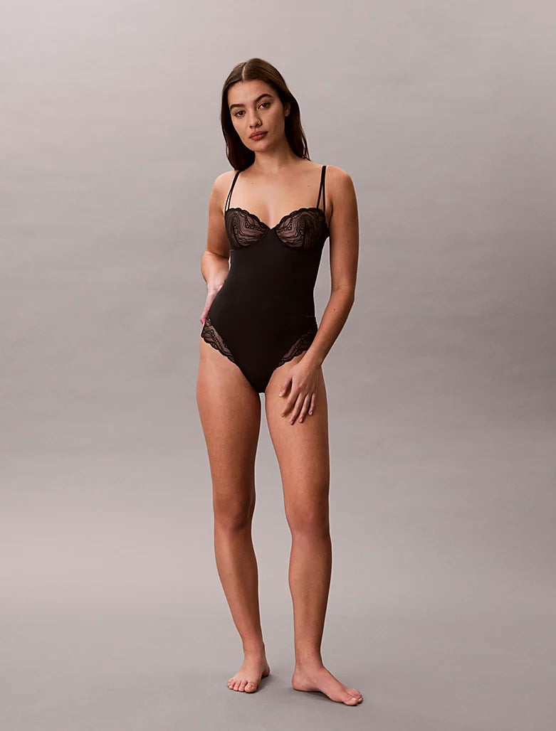 Calvin Klein | Sensual Stretch Lace Bodysuit | Black