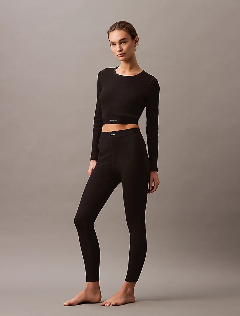 Calvin Klein | Modern Rib Cropped Lounge T-shirt | Black