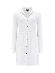 Pour Moi | Chevron Stripe Beach Shirt | White