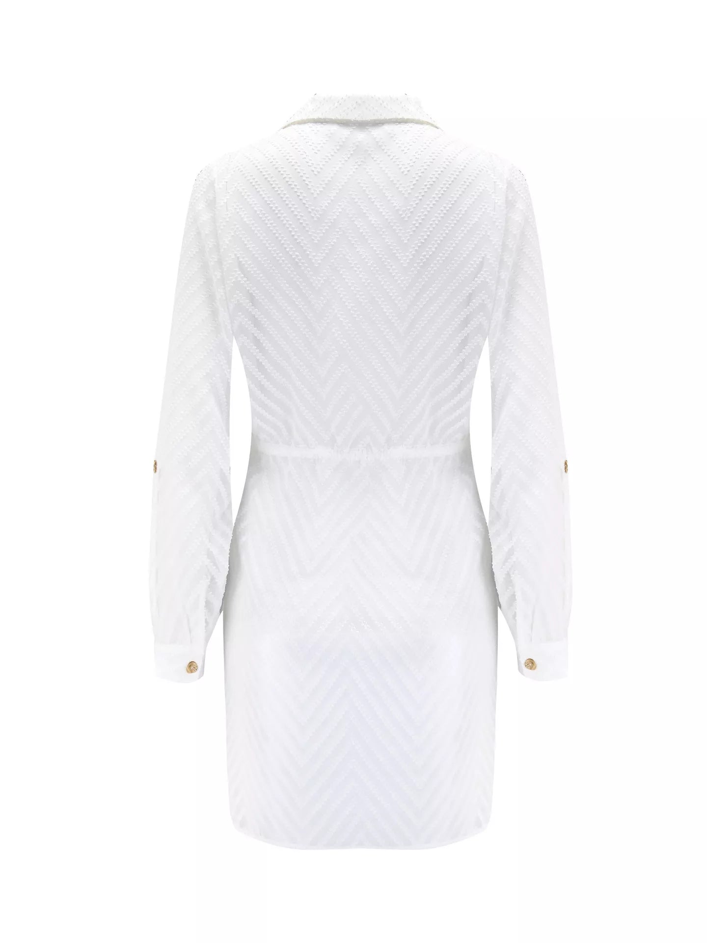 Pour Moi | Chevron Stripe Beach Shirt | White