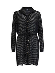 Pour Moi | Chevron Stripe Beach Shirt | Black