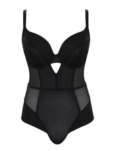 Panache | Tango Plunge Bodysuit | Obsidian