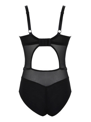 Panache | Tango Plunge Bodysuit | Obsidian