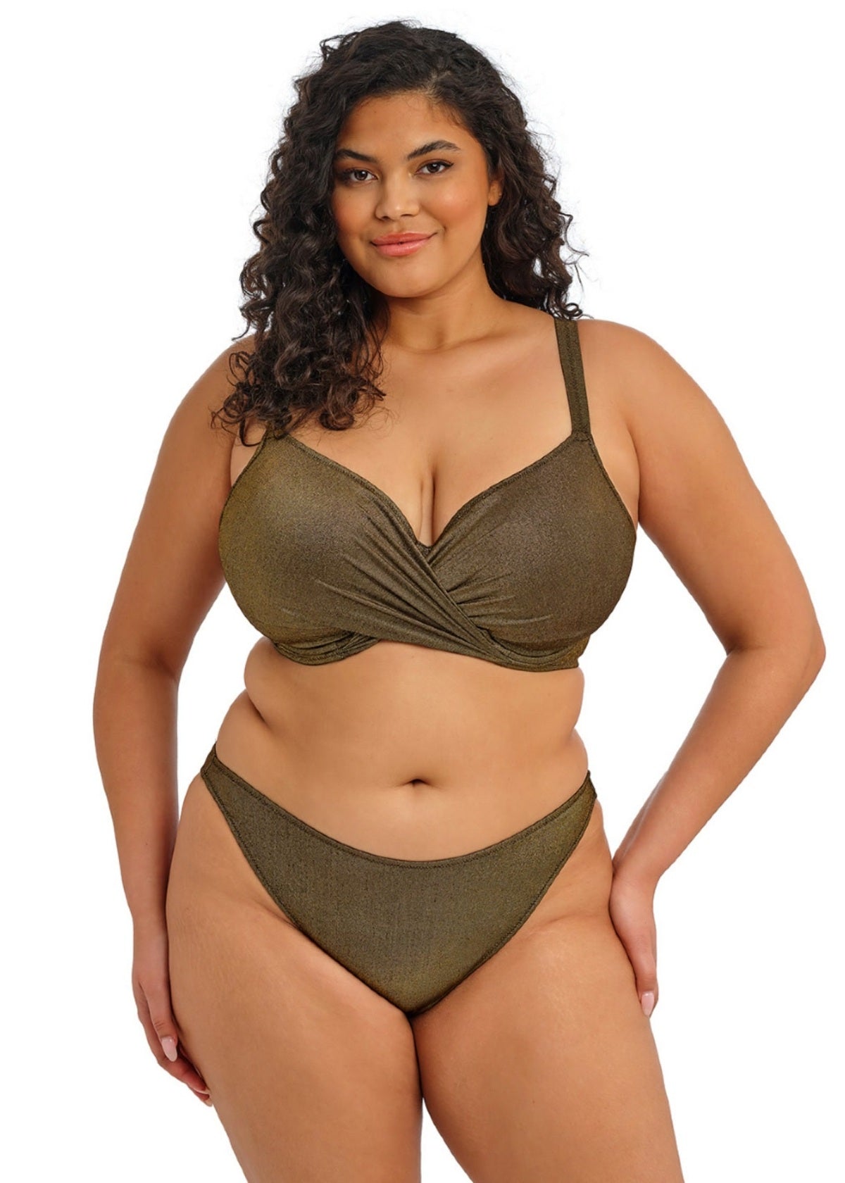 Elomi | Sunset Shimmer Plunge Bikini Top | Gold Rush