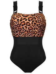 Pour Moi | Palm Springs Tummy Control Swimsuit | Black/ Leopard