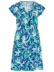 Pour Moi | Penny Frill Wrap Dress | Aqua Palm