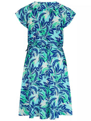 Pour Moi | Penny Frill Wrap Dress | Aqua Palm
