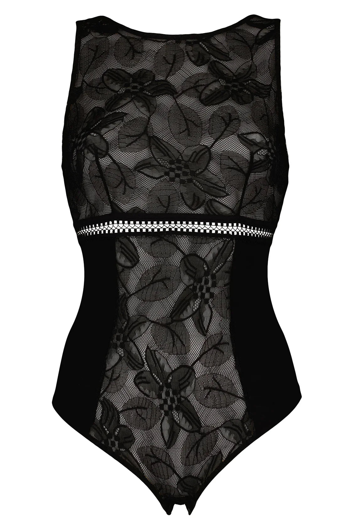 Maison Lejaby | Songe Floral Lace Bodysuit | Black