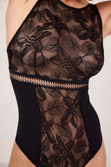 Maison Lejaby | Songe Floral Lace Bodysuit | Black