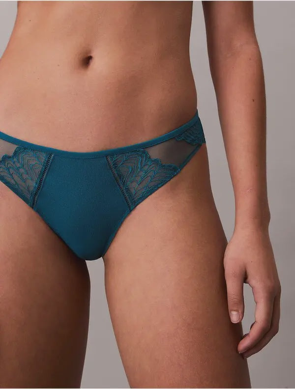 Calvin Klein | CK Black Geo Lace Bikini Brief | Teal Marine