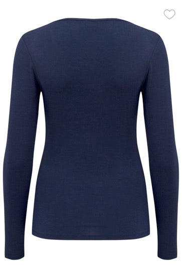 Pour Moi | Second Skin Thermal Long Sleeve Top | Navy