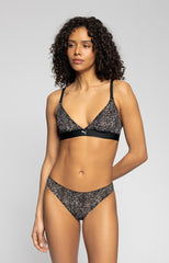 Puma | Animal Mesh Triangle Bralette | Black Combo