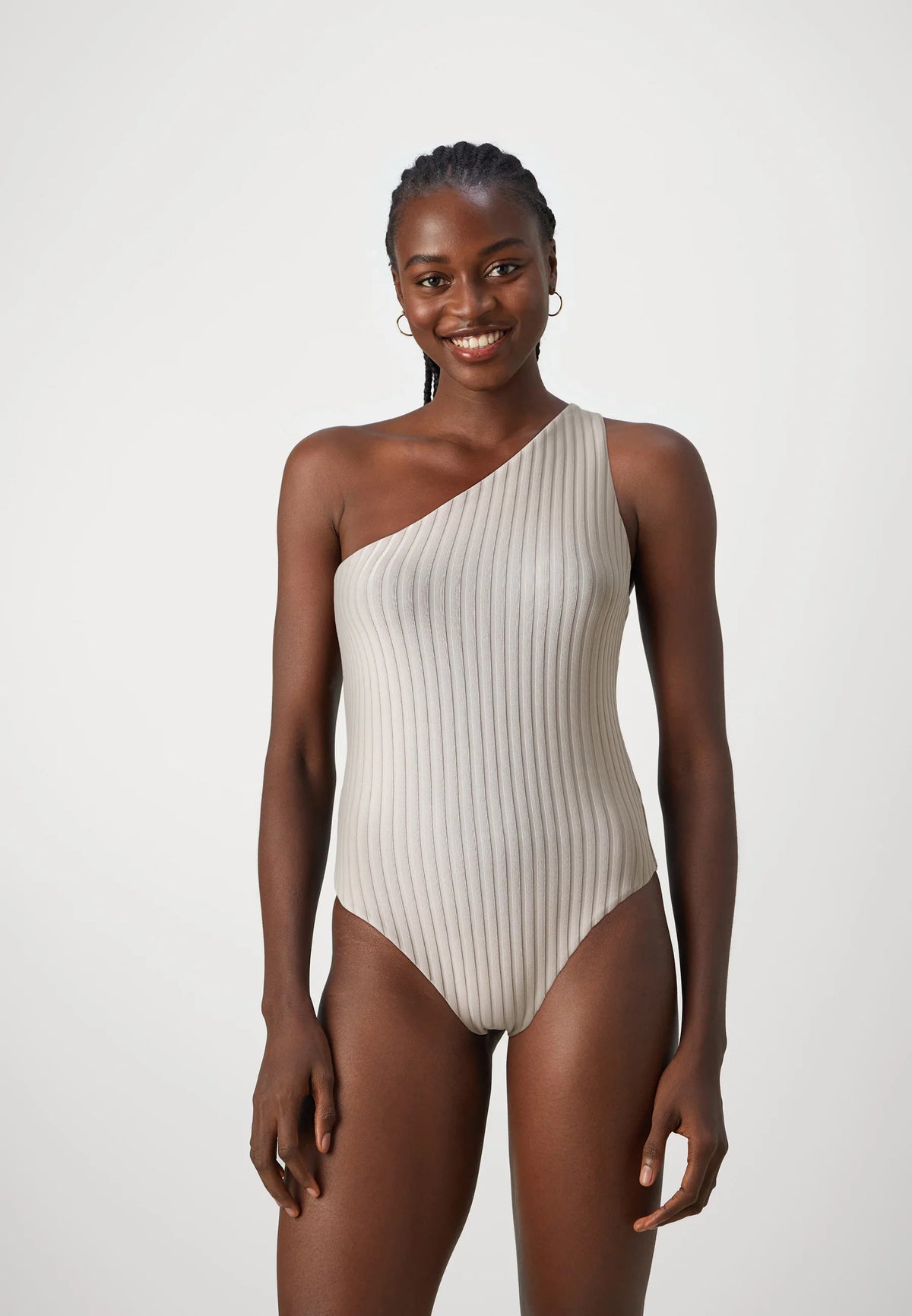 Calvin Klein | One Shoulder Swimsuit | Stone