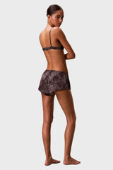 Calvin Klein | Satin Unlined Triangle Bralette | Tidal Animal Botanical Brown