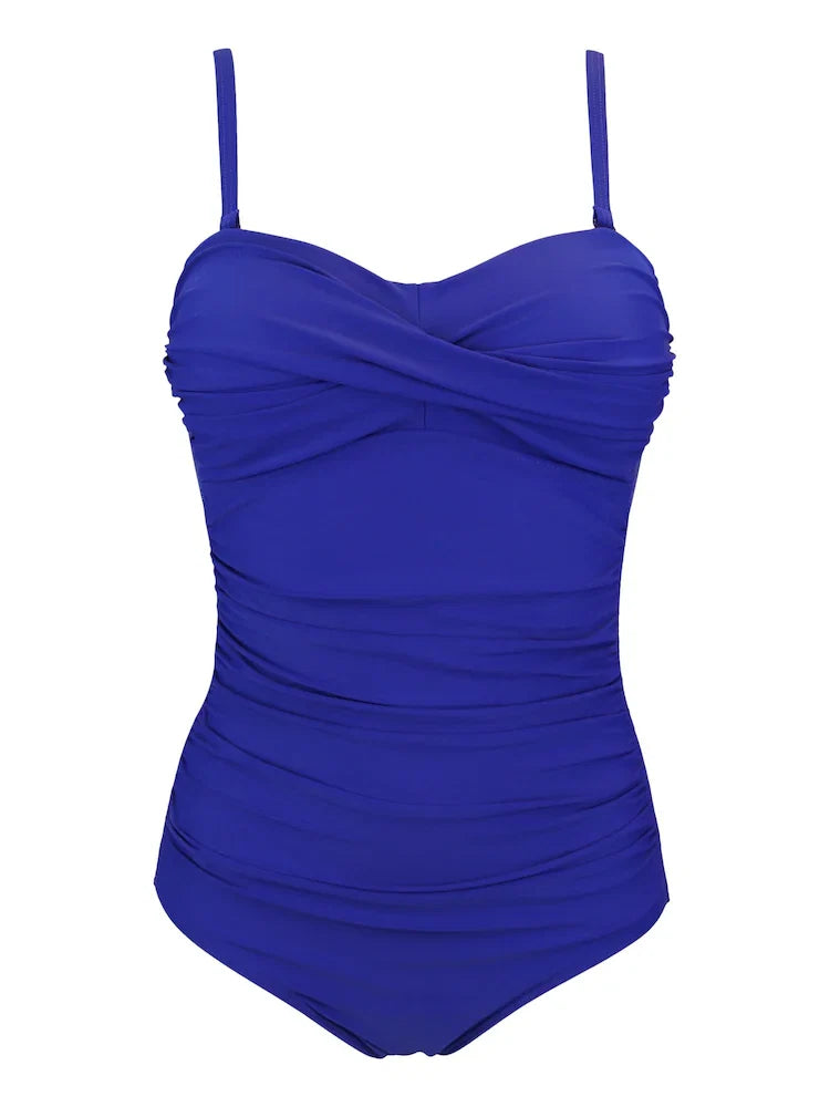 Pour Moi | Santa Monica Strapless Tummy Control Swimsuit | Ultramarine