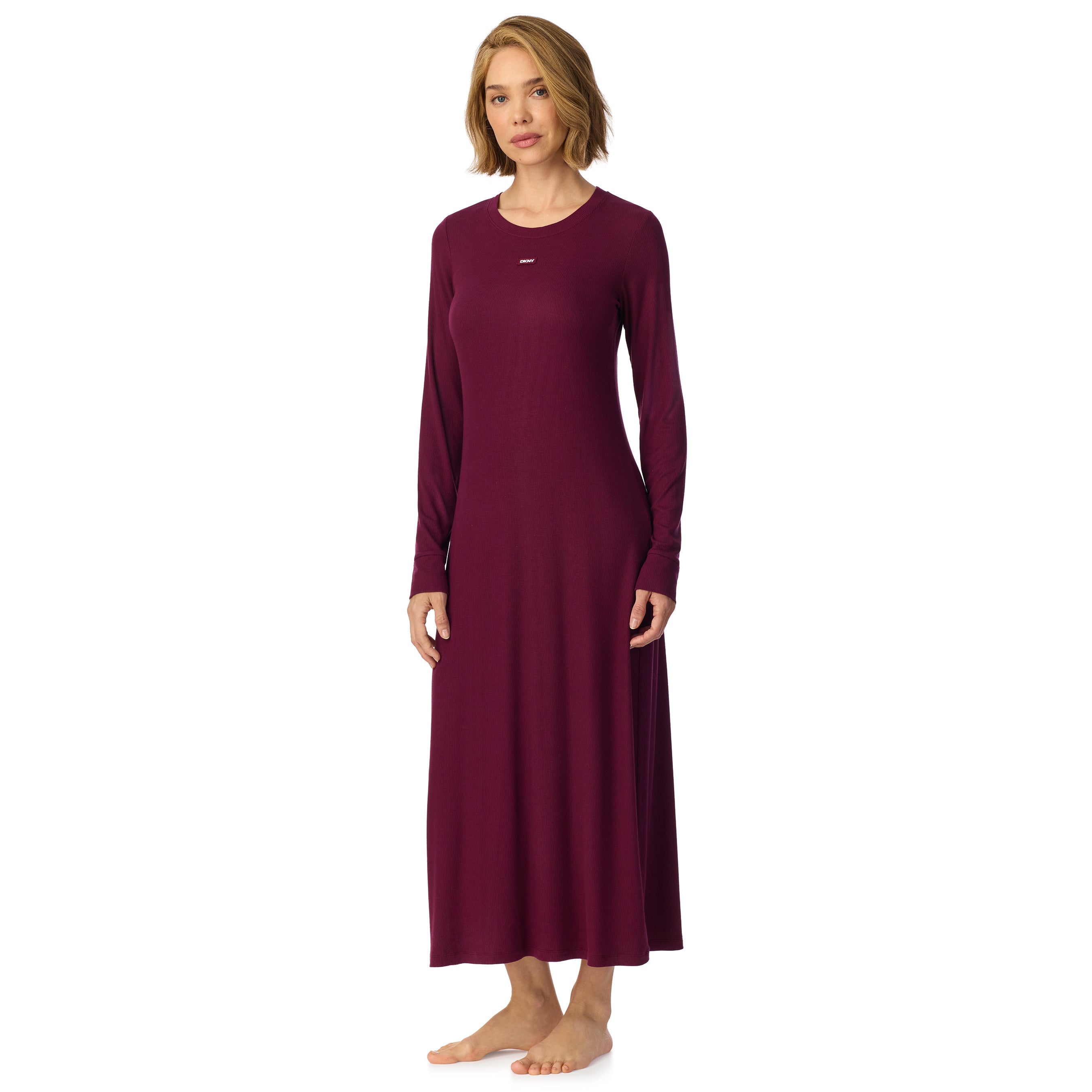DKNY | Long Sleeve Sleep Shirt | Burgundy