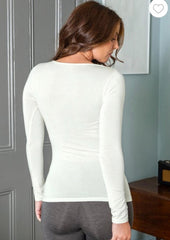 Pour Moi | Second Skin Thermal Long Sleeve Top | Ivory