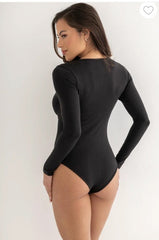 Pour Moi | Second Skin Thermal Long Sleeve Body | Black