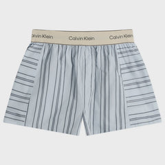 Calvin Klein | Cotton Poplin Pyjama Short | Majorca Stripe Breezy Blue