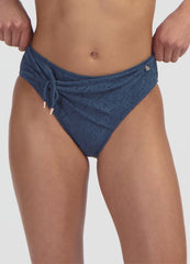 Beachlife | Embroidery Mid Waist Bikini Bottom | Nightsky
