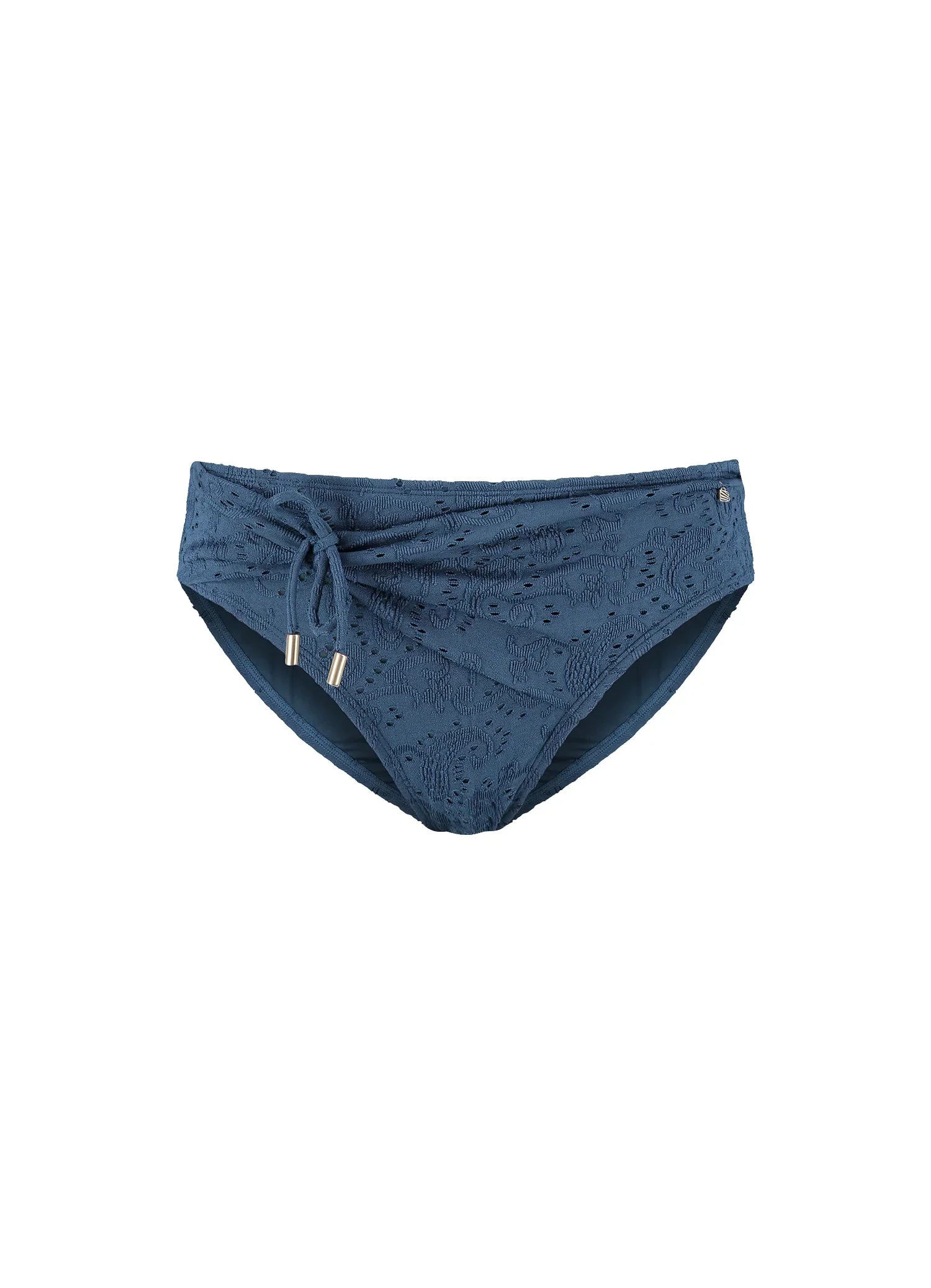 Beachlife | Embroidery Mid Waist Bikini Bottom | Nightsky