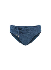 Beachlife | Embroidery Mid Waist Bikini Bottom | Nightsky
