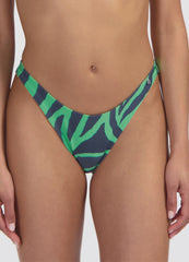 Beachlife | High Leg Bikini Bottom | Green Tiger