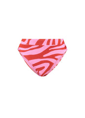 Beachlife | High Waist Bikini Bottom | Pink Zebra