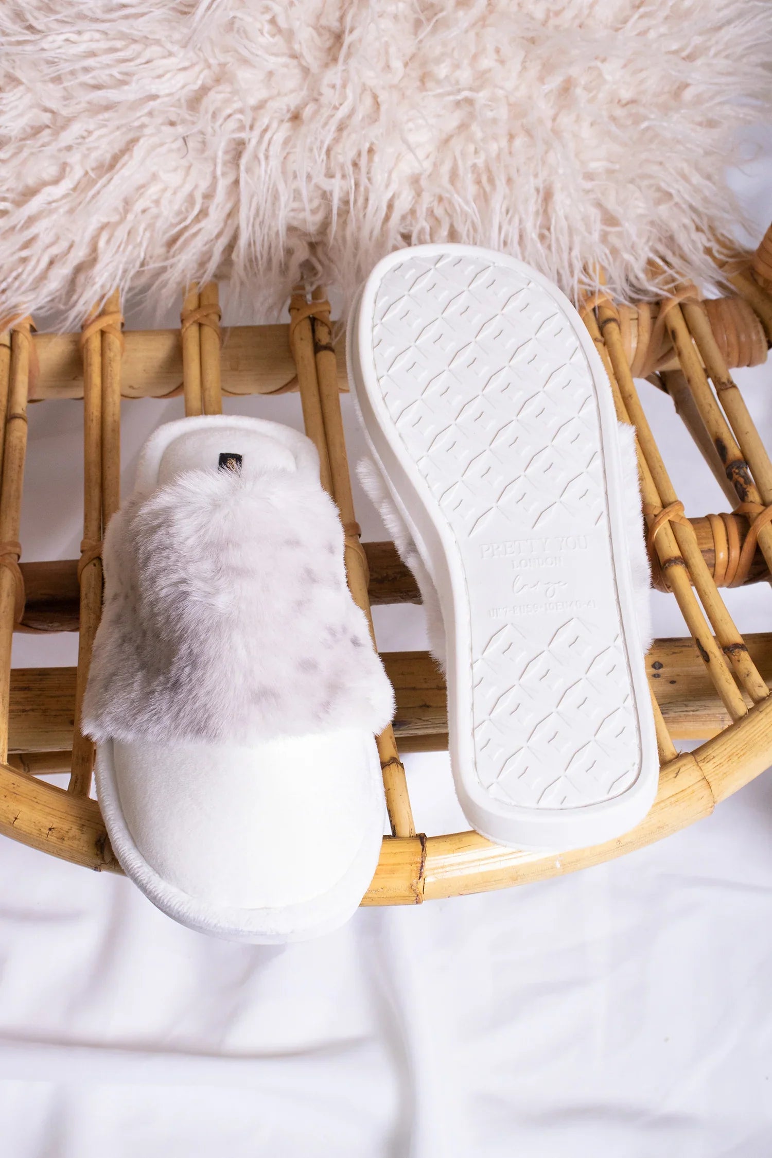 Pretty You London | Danni Slippers | Snow Leopard